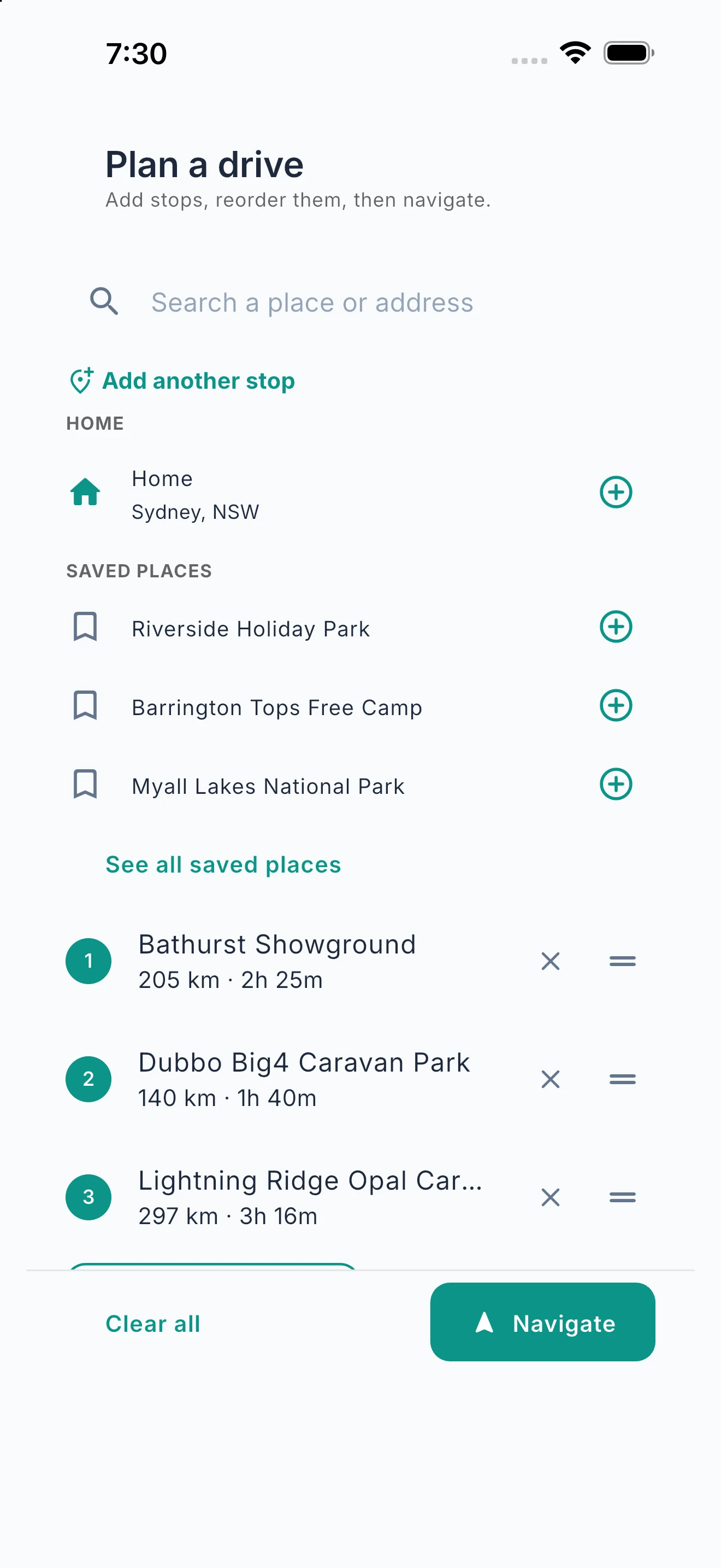 Plan a Drive, Stop by Stop. screenshot 2