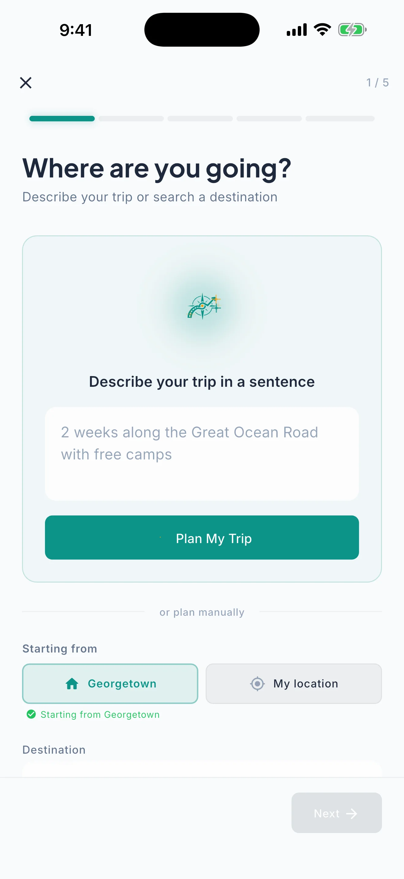 Plan Your Trip in 5 Taps. screenshot 1